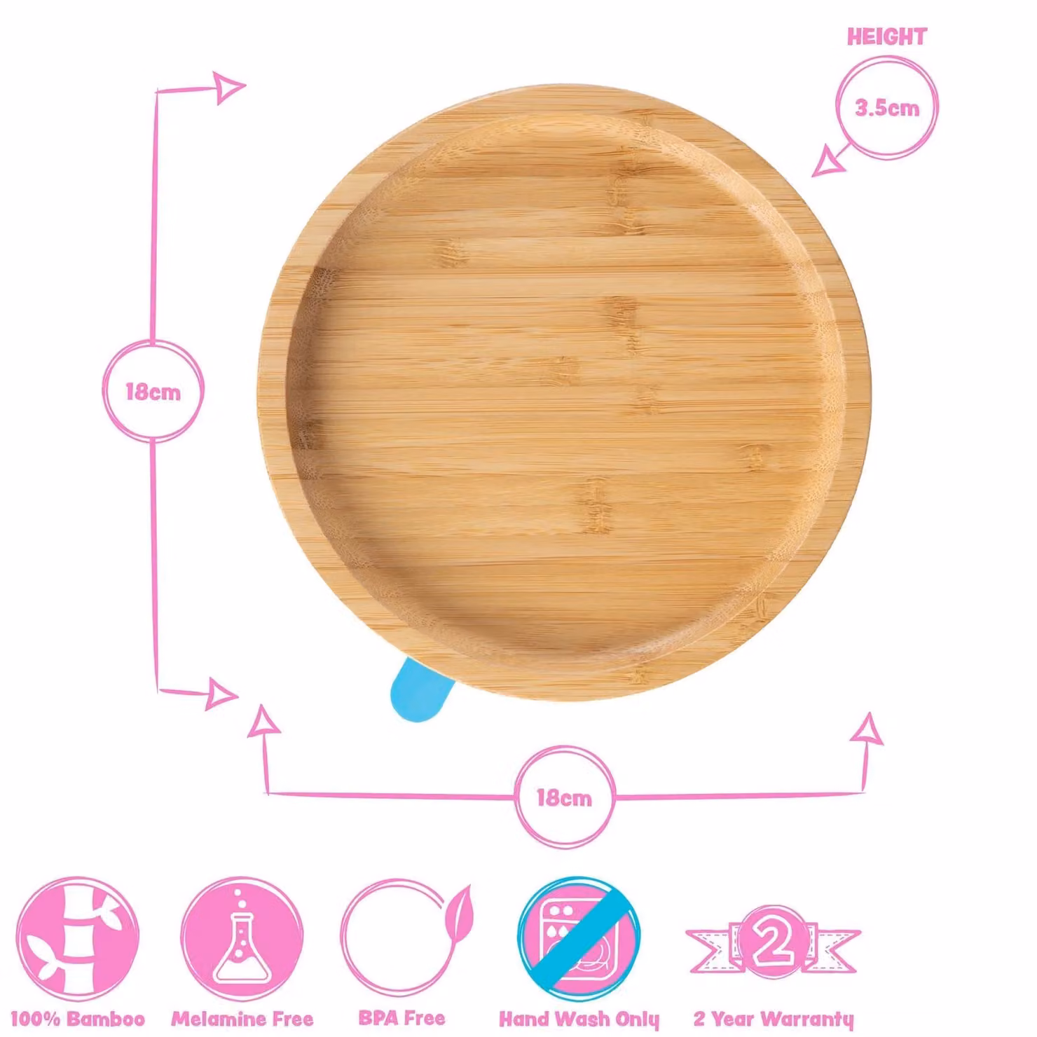 Tiny Dining Round Bamboo Baby Suction Bowl in Grey – 5