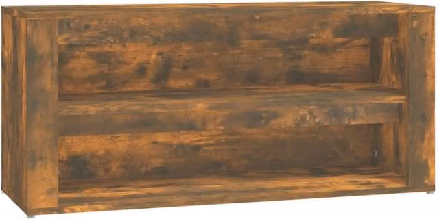 Berkfield Home Smoked Oak Shoe Rack in Brown, W/D/H: 100 x 35 x 45 cm – 1