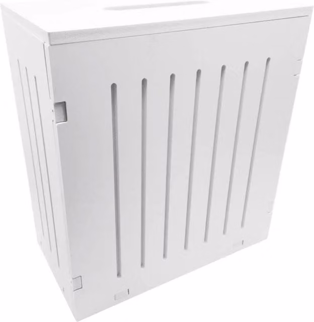 KORVIXA Multi-purpose Freestanding Bathroom Toilet Roll Storage Tidy Box in White