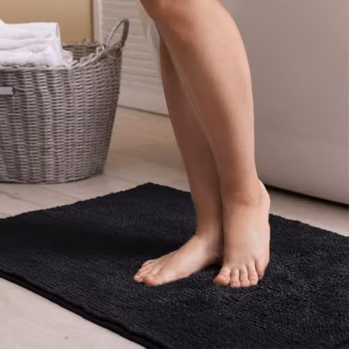 Allure Bath Fashions Bobble Chenille Microfibre Non Slip Bath Mat, Black, W: 50 cm, D: 80 cm – 2