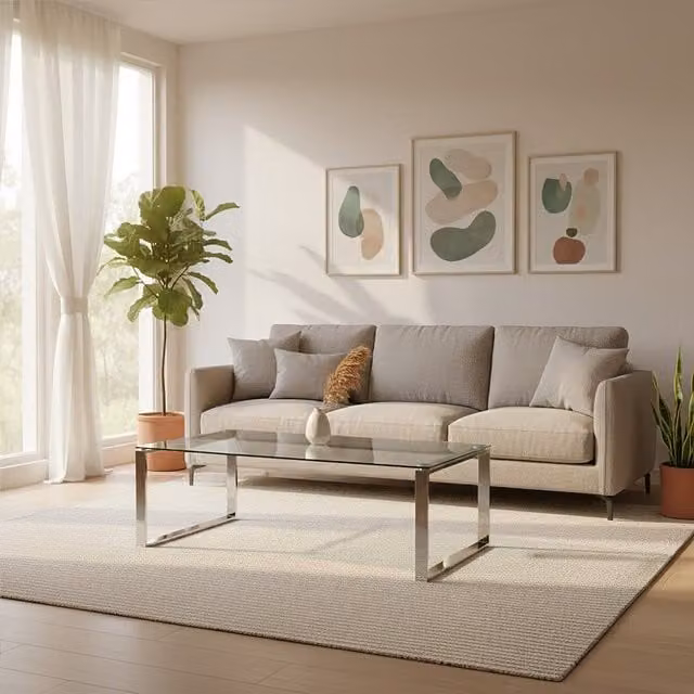 Interiors by Premier Allure Rectangular Coffee Table in Silver and Black with Glass Top