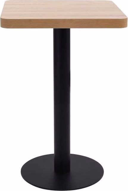 Berkfield Home Bistro Table in Light Brown, W/D/H: 50 x 50 x 75 cm