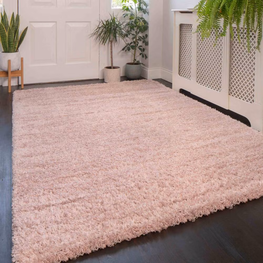 Kukoon Extra Large Fluffy Shaggy Soft Living Room Area Rug in Pale Pink, W: 240 cm, L: 330 cm – 2