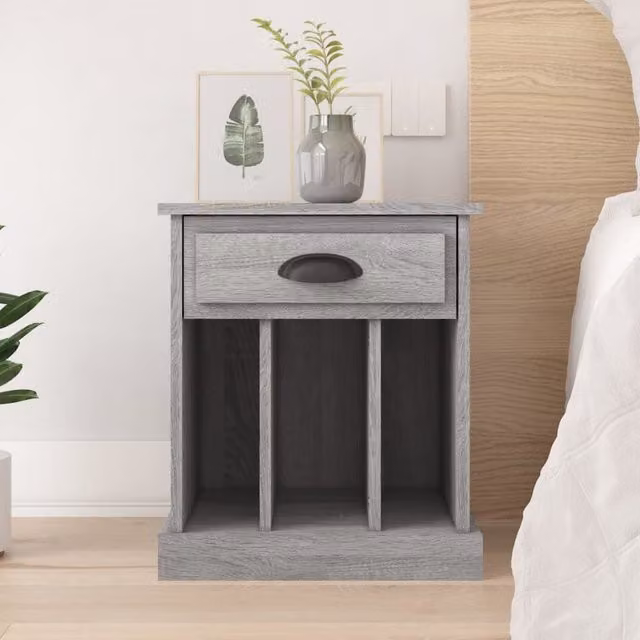 Berkfield Home Bedside Cabinet in Grey Sonoma, W/D/H: 43 x 36 x 50 cm