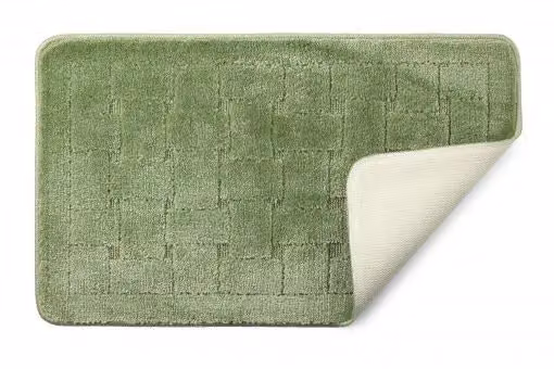 New Edge Blinds 2 Piece Green Bath Mat and WC Pedestal Mat Set, Width: 45 cm, Height: 75 cm – 2