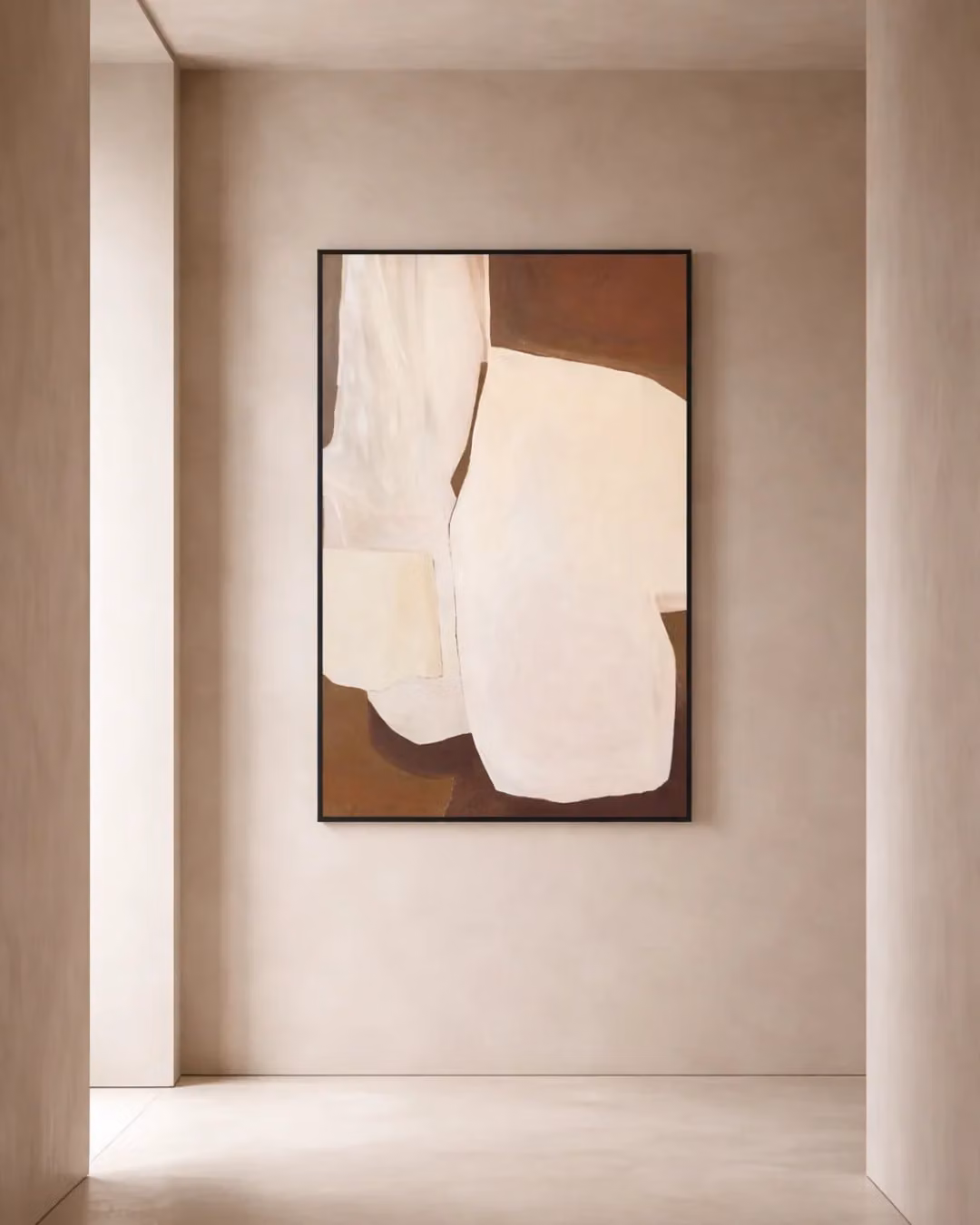Tommy Franks Carmine Abstract Modern Canvas Wall Painting, Brown, W: 150 cm, H: 100 cm