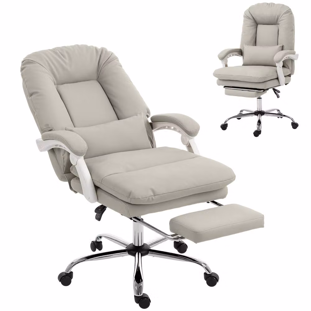 STILVORA Executive Office Chair in Grey with Headrest and Armrests – 3