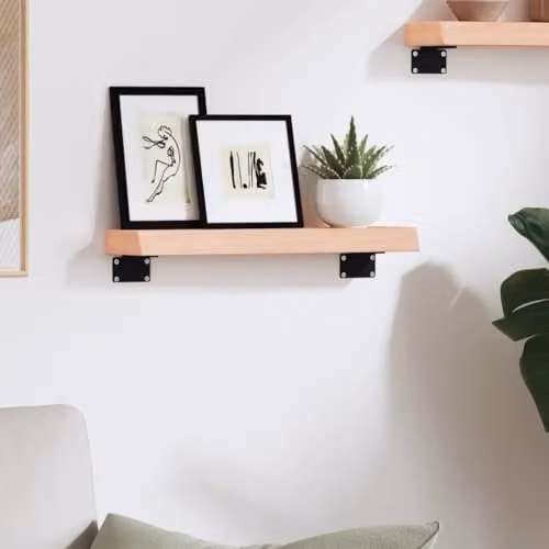 vidaXL Rustic Oak Wall Shelf, Brown, W/D/H: 40 x 10 x 4 cm – 2