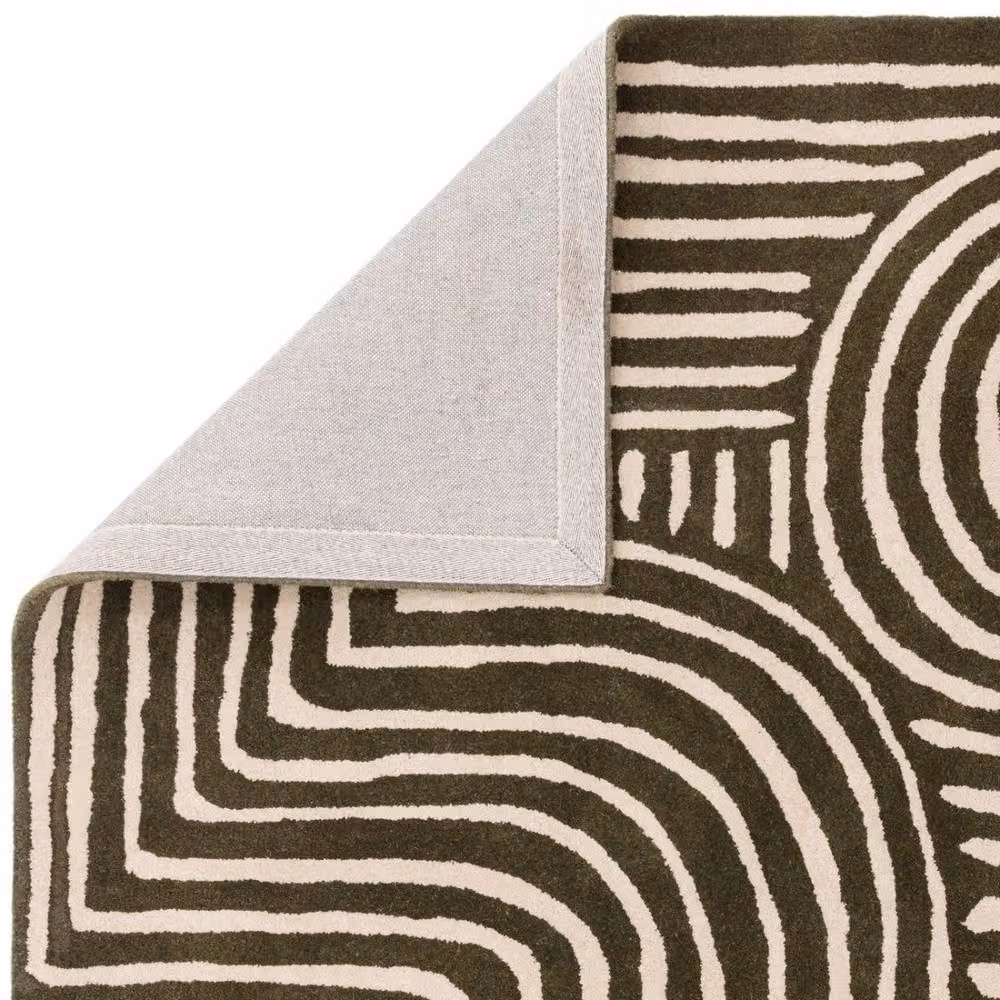 The Rug Shop UK Green Handmade Wool Modern Abstract Easy To Clean Area Rug W: 160 cm, L: 230 cm – 3