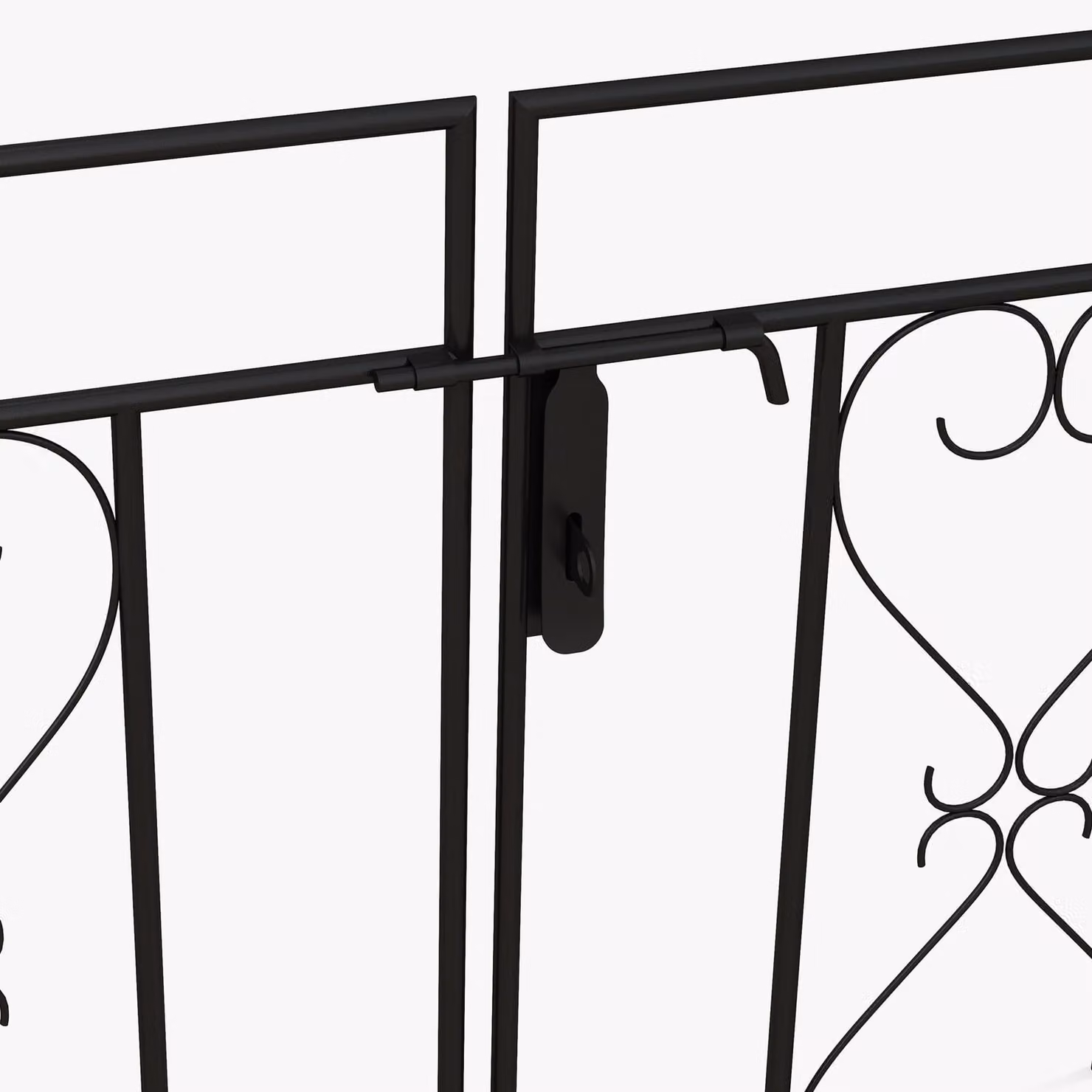 Outsunny Metal Garden Arch with Double Gates in Black, W: 114 cm, D: 36 cm, H: 232 cm – 4