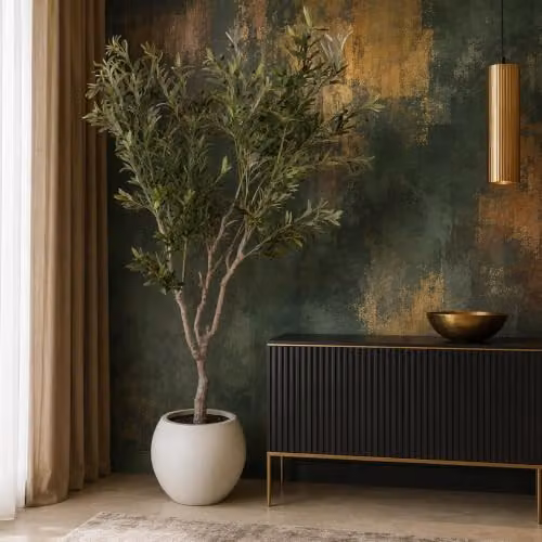 Leaf Design UK XL Artificial Green Tree in Decorative Planter, H 200 cm x W 130 cm x D 130 cm – 2