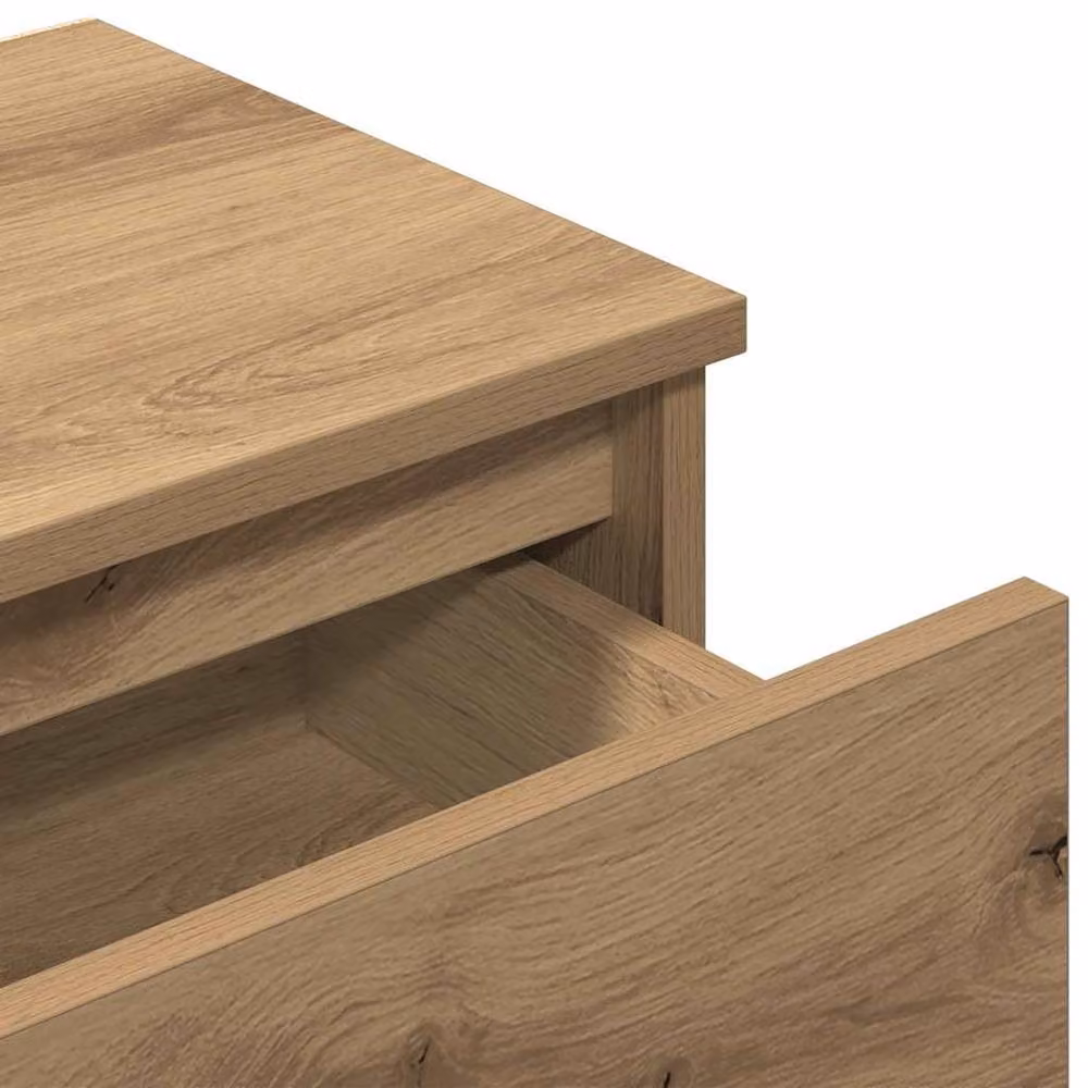 Berkfield Home Elegant Bedside Cabinets, 2 Piece Set in Artisan Oak Brown, W/D/H: 40 x 30 x 39 cm – 6