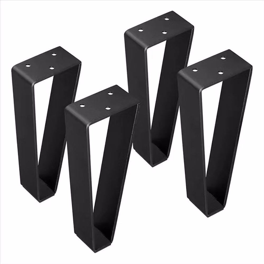 Ventryn 4 Piece Black Stainless Steel Furniture Support Legs for Cabinets and TV Stands – 5