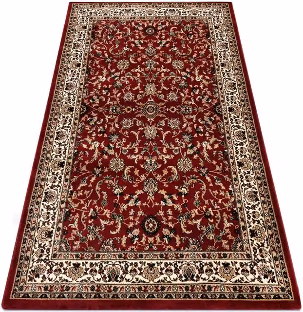 RugsX Red Oriental Rectangular Polypropylene Rug, W: 100 cm, L: 200 cm