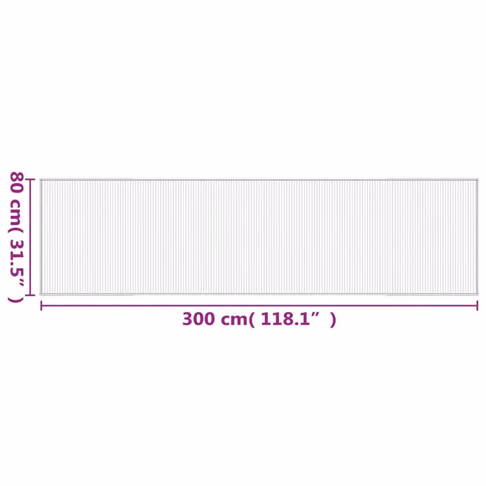 Berkfield Home Rectangular Bamboo and Polypropylene Rug in Beige, W: 80 cm, L: 300 cm – 3