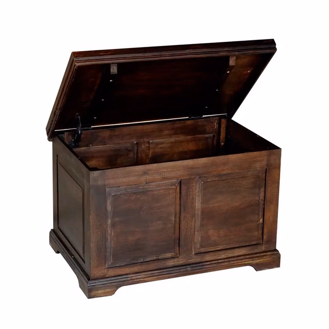 Jaipur Furniture Ltd Large Mango Wood Box in Brown, W: 80 cm, D: 50 cm, H: 50 cm – 3