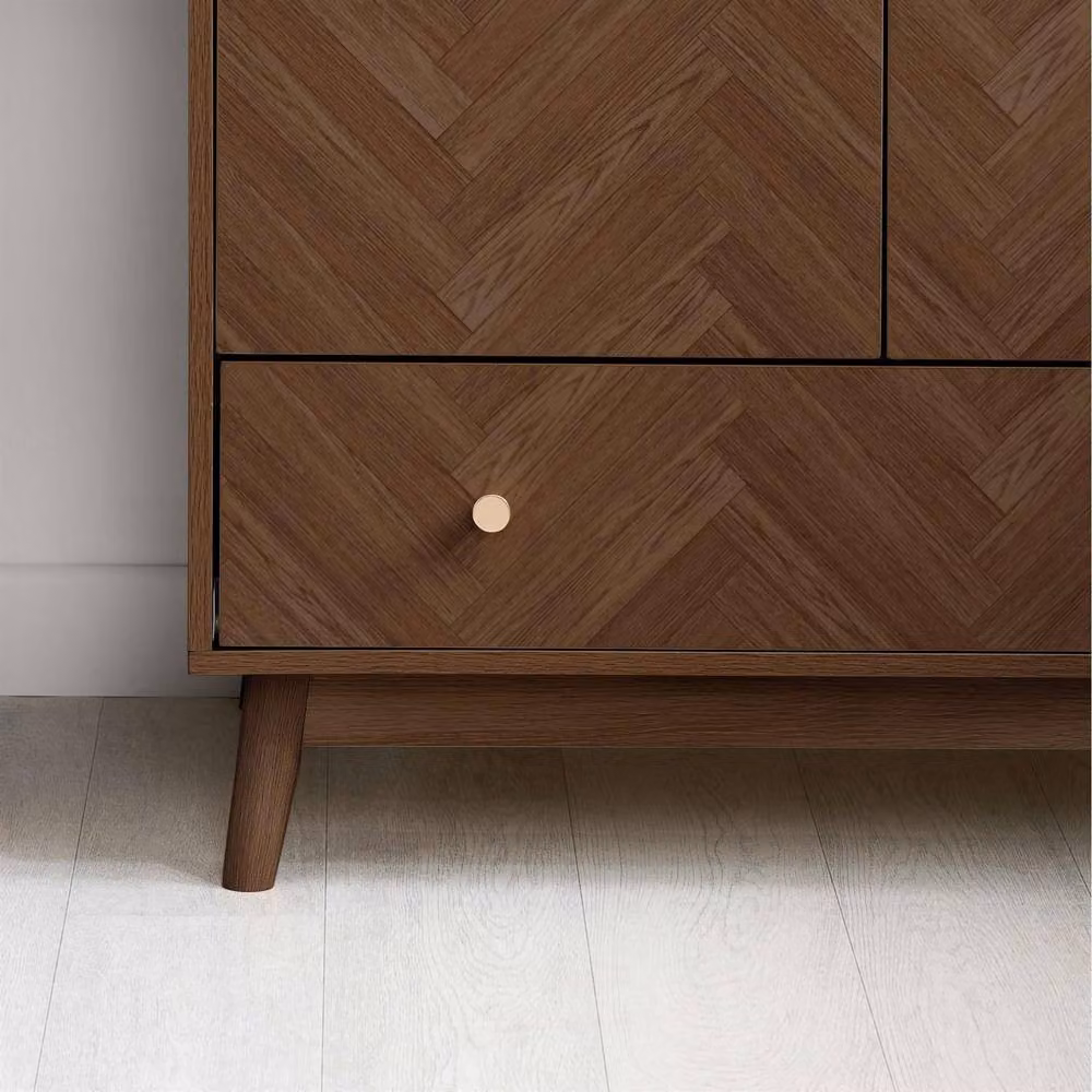 Birlea Herringford Walnut 2 Door 1 Drawer Wardrobe in Brown – 3