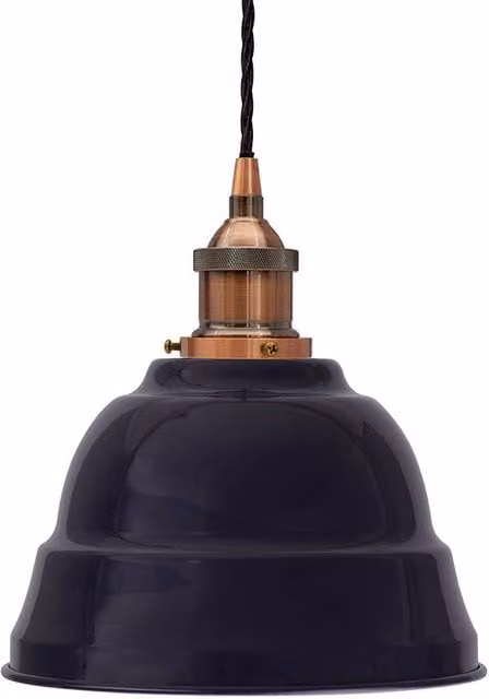 SE Home Lincoln Navy Blue Pendant Light with Antique Copper and Black Twisted Details – 1