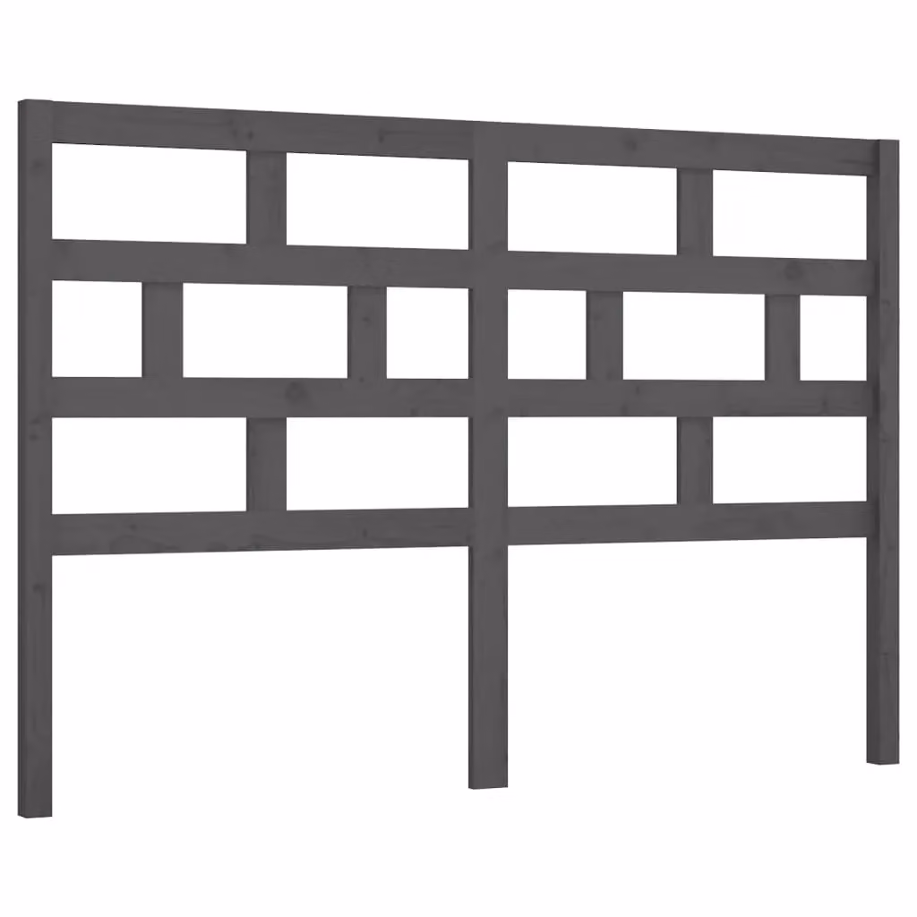 Berkfield Home Grey Solid Pine Wood Bed Headboard, W/D/H: 126 x 4 x 100 cm – 1