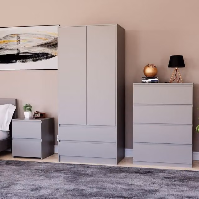 Vida Designs Denver Bedroom Set in Grey – 1