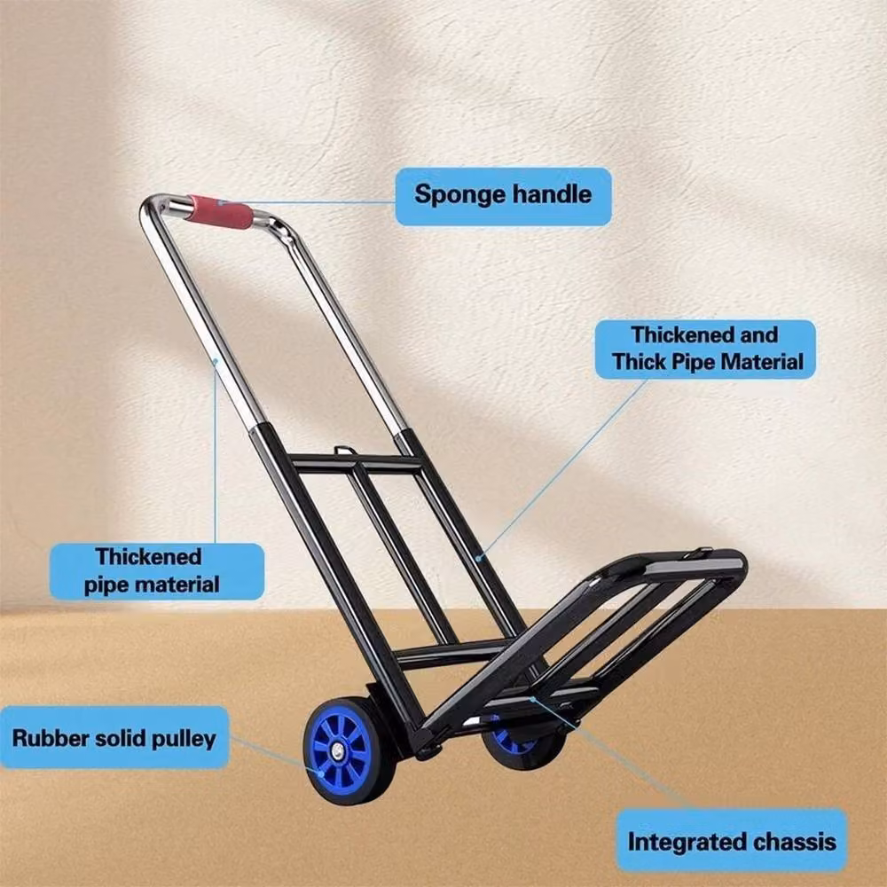 FLAVORA Heavy Duty Folding Trolley Cart in Black – 4