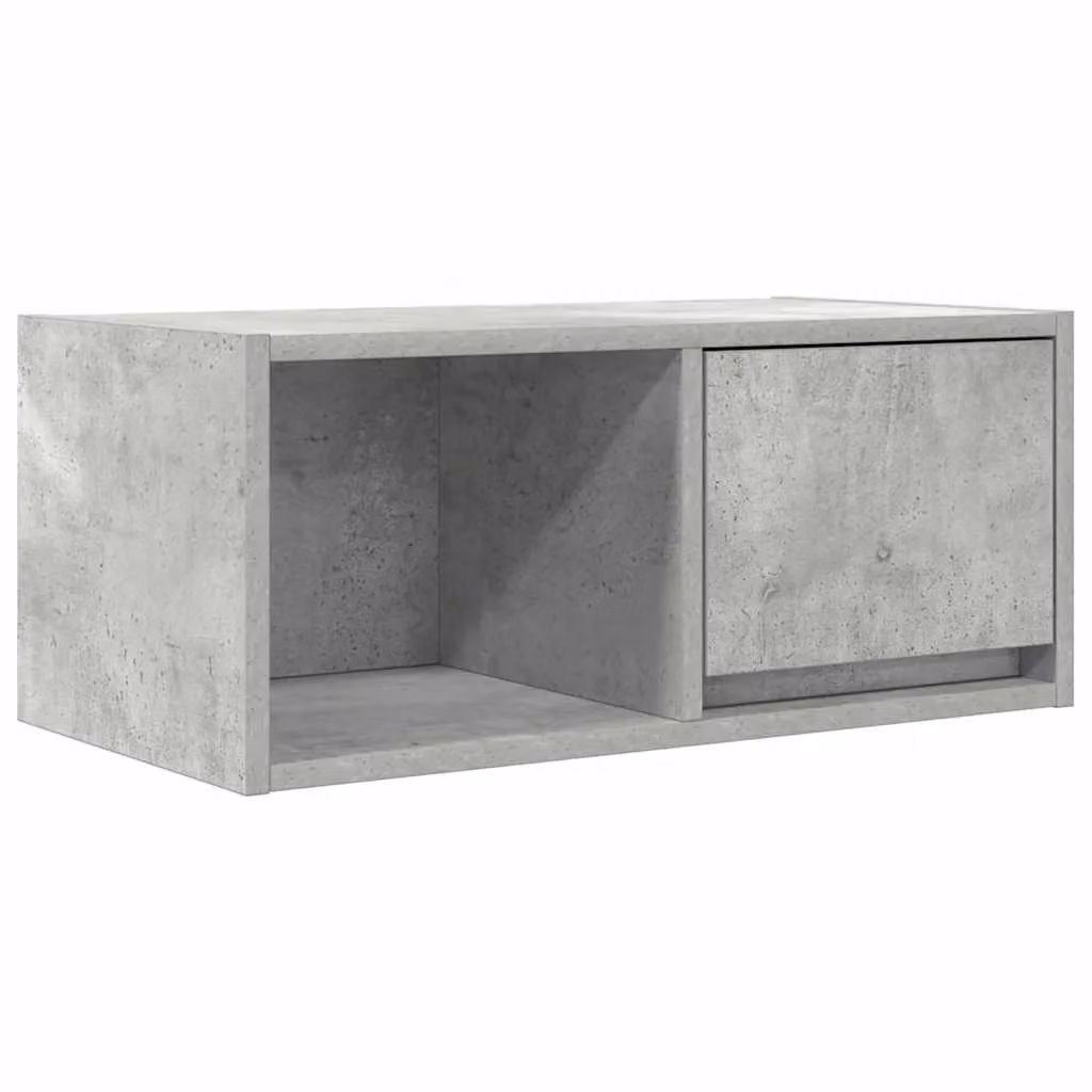 Berkfield Home Wall Mounted TV Cabinet in Grey MDF, W: 60 cm, D: 25.5 cm, H: 25.5 cm – 2