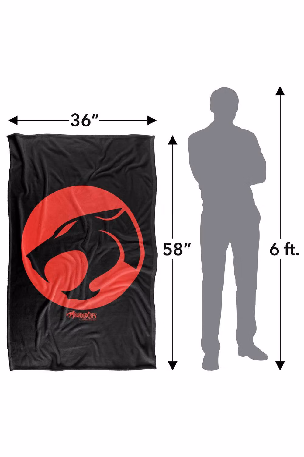 Warner Bros. Thundercats Red Logo Super Soft Fluffy Polyester Throw Blanket in Red, Black and Multicolour, Large – 3