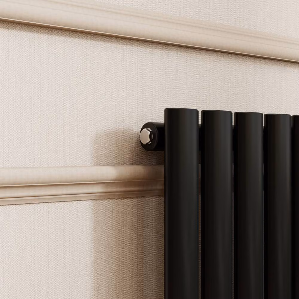 Banyetti Orva Black Vertical Single Oval Column Radiator, H 160 cm x W 23.6 cm – 2