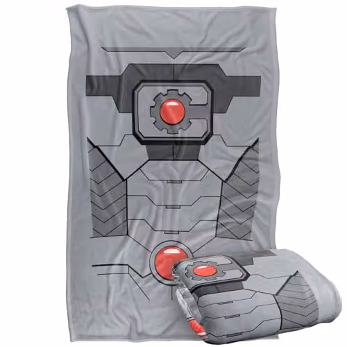 Warner Bros. Justice League Cyborg Uniform Super Soft Fleece Throw Blanket, Multicolour, W: 91.44 cm x L: 147 cm