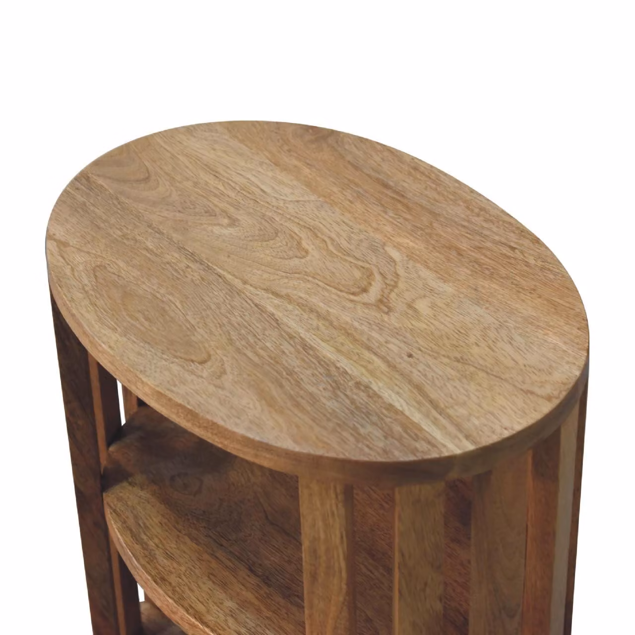 Aosom UK Ariella Solid Mango Wood Bedside Table with 2 Open Shelves, Brown, W/D/H: 36 x 26 x 55 cm – 4