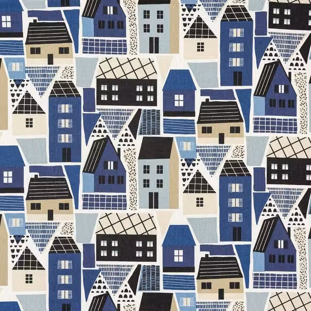 Terrys Clovelly Fabric in Navy and Multicolour Blue
