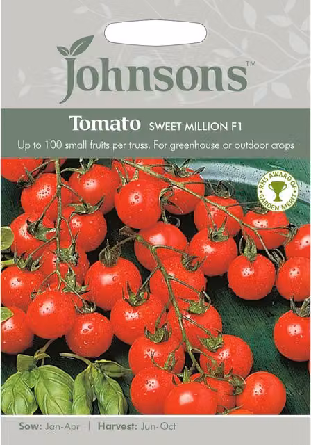 Johnsons Sweet Million F1 Red Tomato Vegetable Seeds