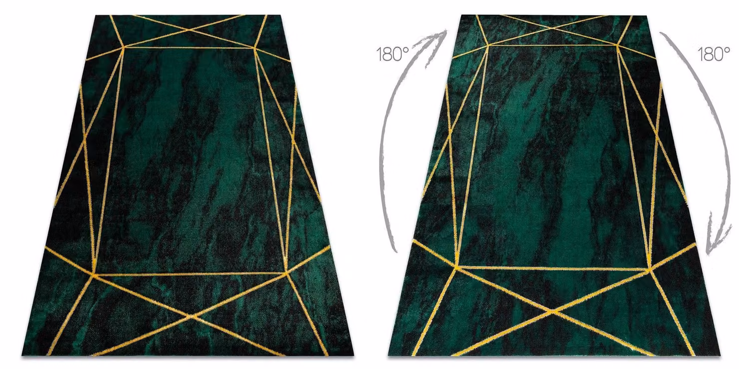 RugsX Emerald Green Geometric Glamour Rug, W: 240 cm, D: 330 cm – 2