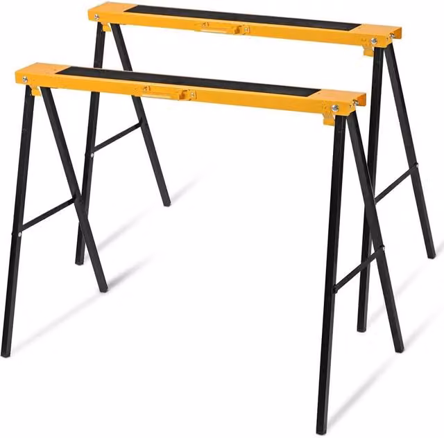 Costway Heavy Duty Metal Folding Sawhorse Set of 2 in Multicolour – 1