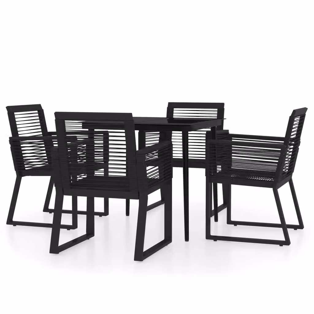 Berkfield Home 5 Piece Modern Garden Dining Set in Black – 2