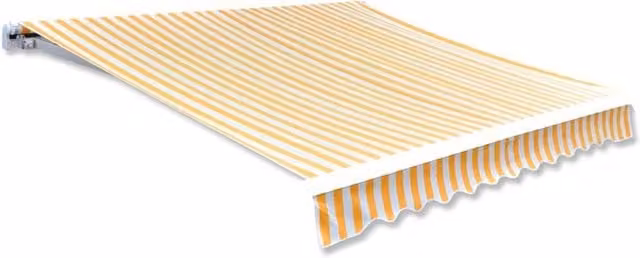 Berkfield Home Awning Top Sunshade Canvas in Orange and White, W: 450 cm, D: 300 cm