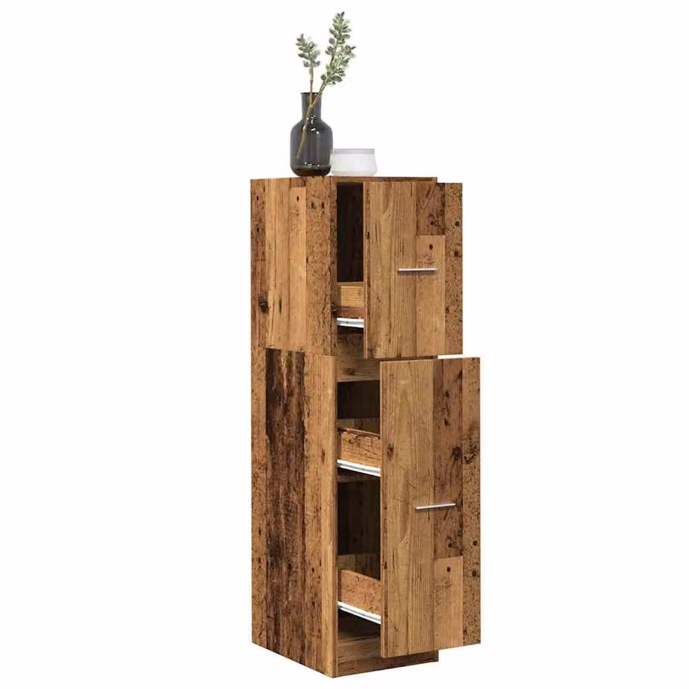 Berkfield Home Apothecary Cabinet in Old Wood Brown, W/D/H: 30 x 41 x 118 cm – 2