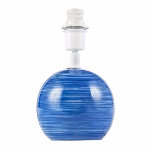 Happy Homewares Blue and White Ceramic Sphere Table Lamp Base, W/D/H: 20 x 12 x 12 cm
