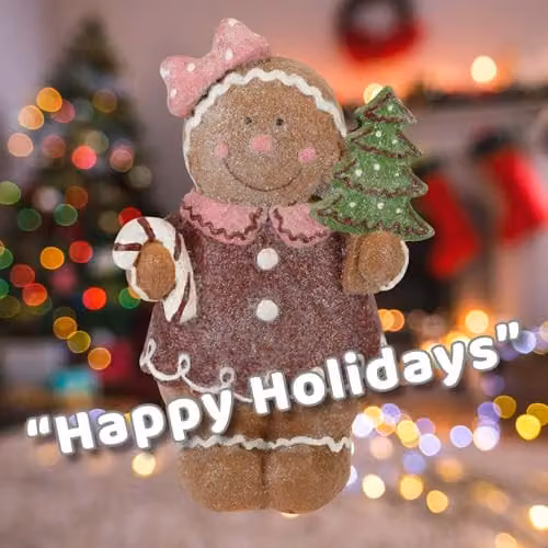 VFM e-Store Christmas Gingerbread Ceramic Figurine Decoration, Brown, W: 16 cm, H: 9.5 cm – 4