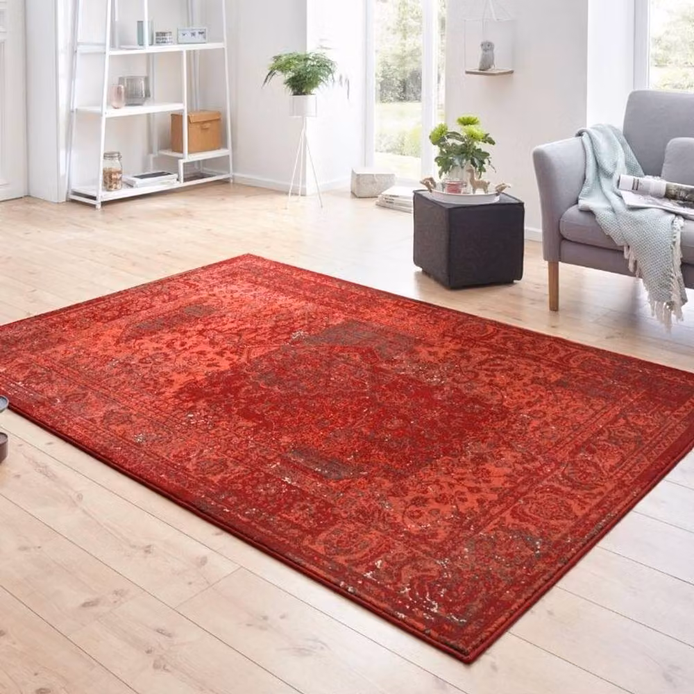 THE RUGS Velour Plume Red Vintage Area Rug and Runner, W: 80 cm, L: 250 cm – 4
