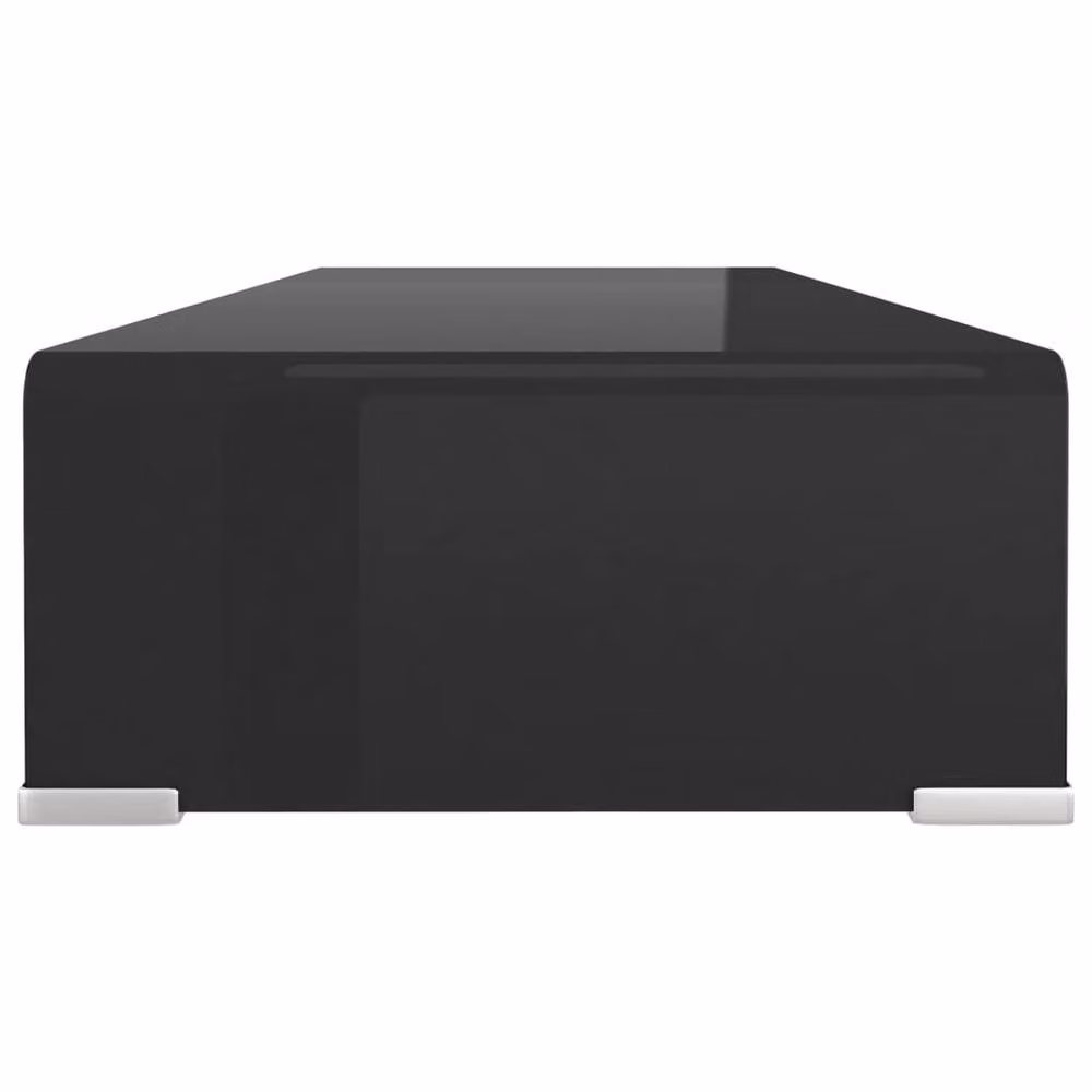 Berkfield Home Black Glass TV Stand and Monitor Riser, W/D/H: 80 x 30 x 13 cm – 4