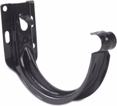 Galeco Black Galvanised Steel Gutter Fascia Bracket for Half Round Gutters, 120mm