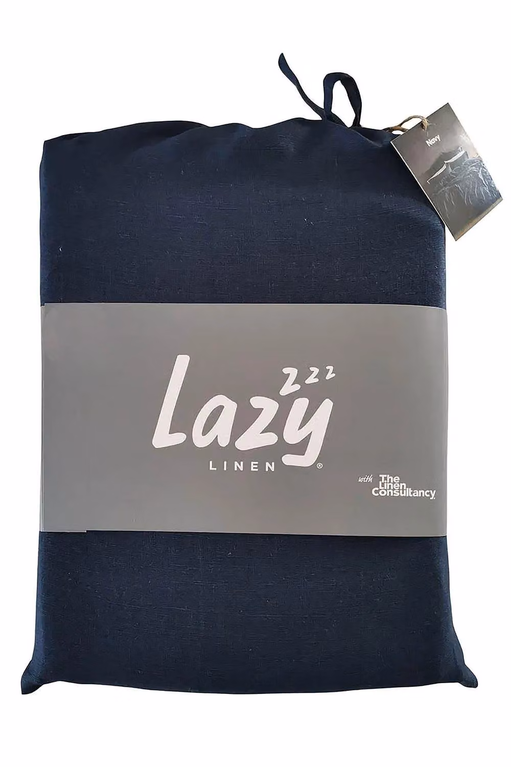 Lazy Linen Pure Washed Linen Fitted Sheet in Blue, Size: 140 x 200 cm – 3