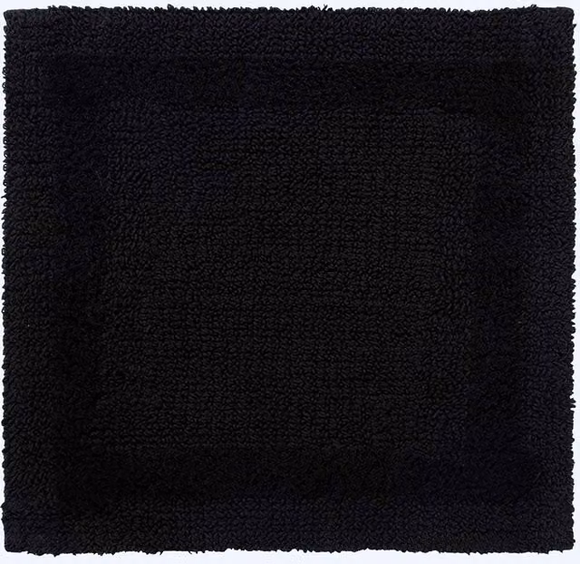Homescapes Luxury Square Cotton Bath Mat, Black, W/D: 50 x 50 cm