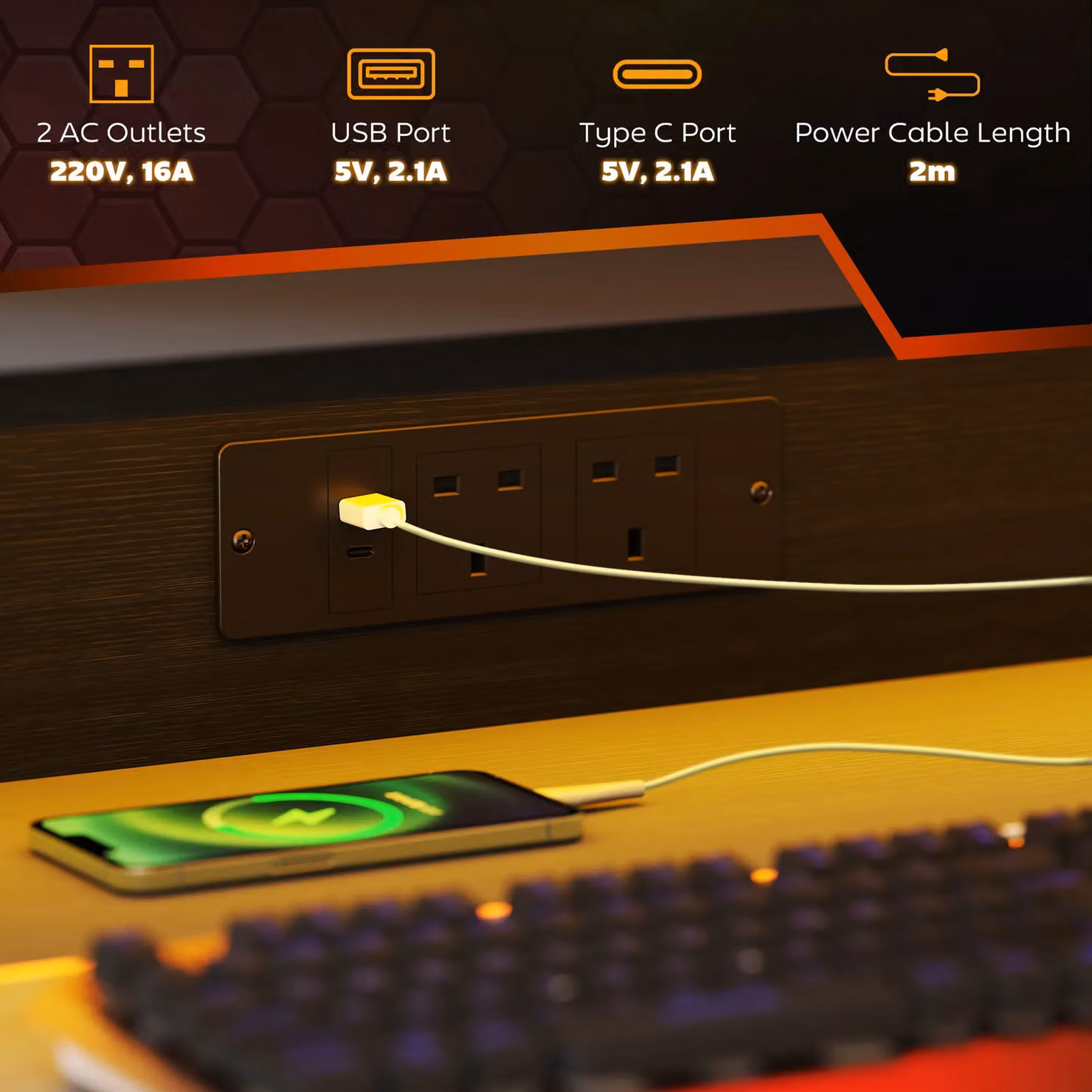 HOMCOM Black Modern Gaming Desk with Metal Frame – 6