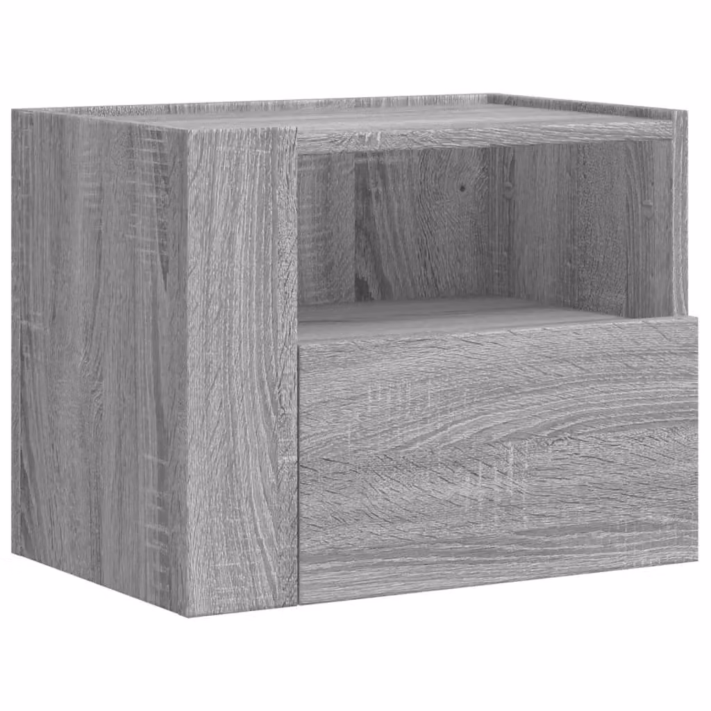 Berkfield Home Wall-mounted Bedside Cabinet in Grey Sonoma, W: 45 cm, D: 30 cm, H: 35 cm – 2