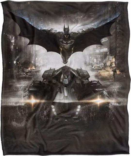 Warner Brothers Batman Arkham Knight Officially Licensed Silky Touch Super Soft Throw Blanket, White, W: 152 cm, D: 127 cm – 1