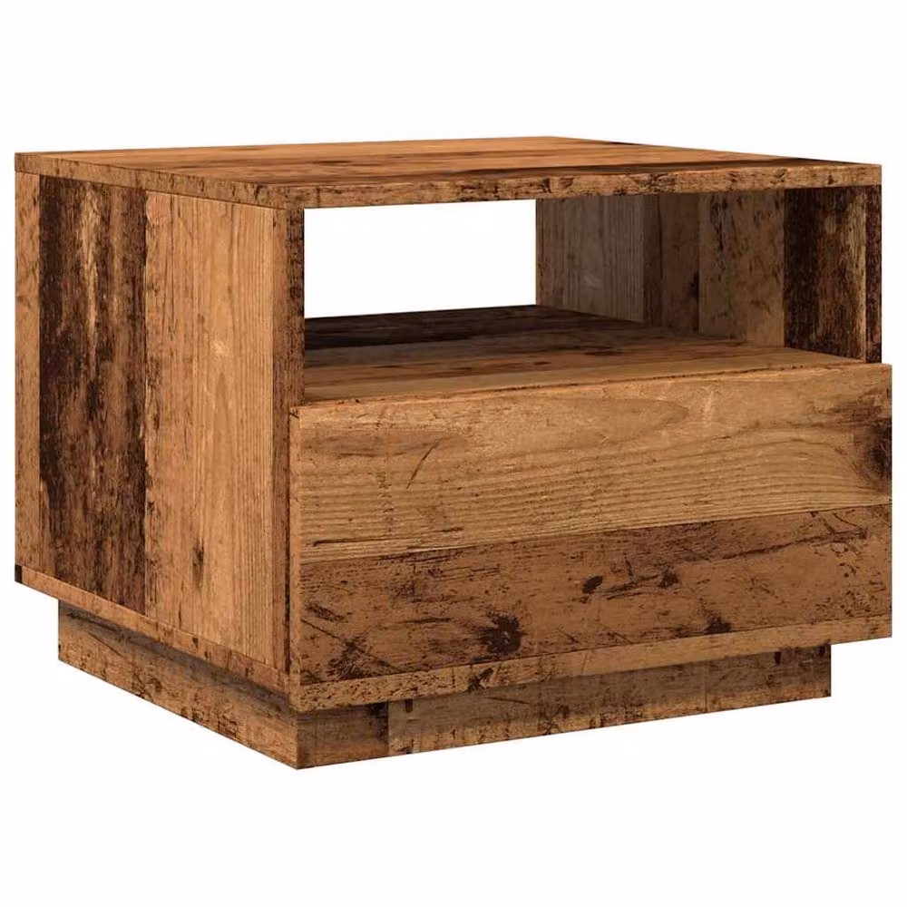 Berkfield Home Modern Coffee Table with LED Lights in Brown, W: 50 cm, D: 49 cm, H: 40 cm – 3