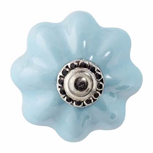 Nicola Spring Blue Polished Ceramic Cabinet Knobs, Pack of 12 – 2