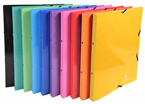 Exacompta A4 2-Ring Binder in Red Glossy Laminated Card – 4